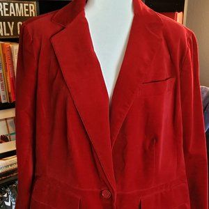 TALBOTS Woman 16W Red Velvet Jacket Blazer